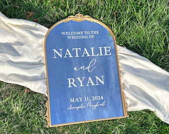 Mirror Welcome Sign for Wedding Ceremony Entrance | Wedding Welcome Sign | Wedding Mirrors | Custom Wedding Signage | Wedding Mirror Signs