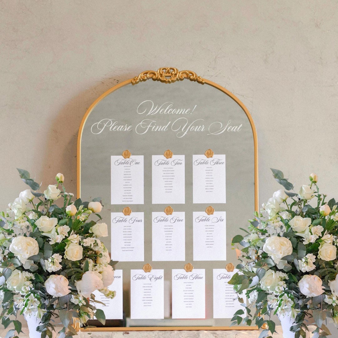 Wedding Seating Chart | Elegant Wedding Signage | Ceremony Seating ...