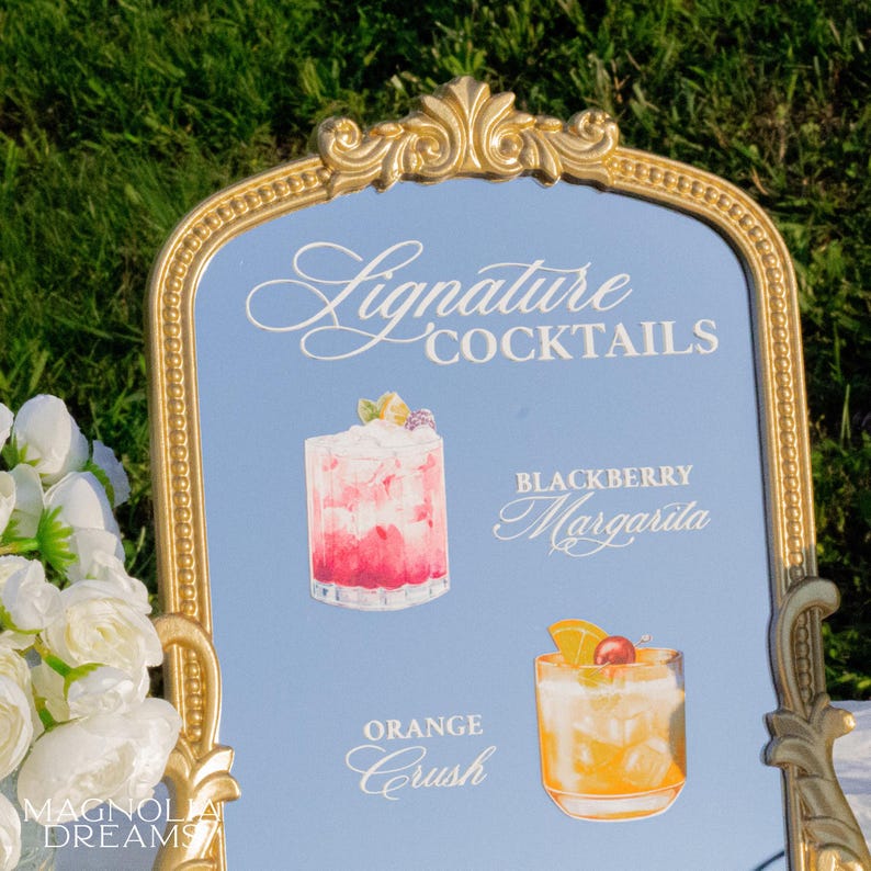 wedding mirror signage, bar menu, bar menu for wedding, wedding drink menu, mirror welcome sign wedding, menu bar, mirror for wedding sign, mirror sign wedding, bar menu sign, wedding bar menu sign, his and her drinks, custom bar menu sign, his and hers signature drinks, wedding bar menu ideas, cocktail menu for wedding, alcohol list wedding, bar menu signs wedding