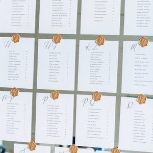 Wedding Seating Chart Cards | Guest Seating Assignments for Wedding | DIY Wedding Chart Cards on Linen Paper | Custom Guest Seating Chart
