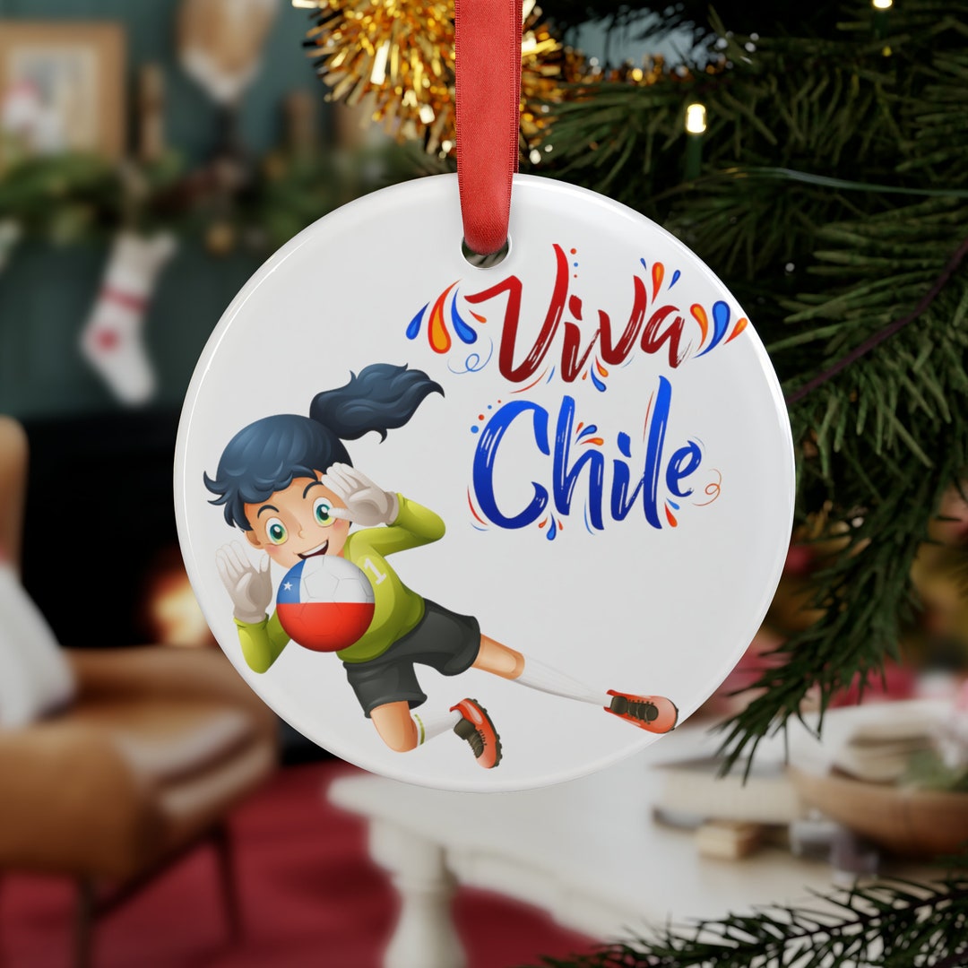 Chile Ornament, Traveler Gift, Souvenir, Acrylic Ornament With Ribbon