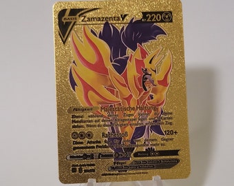 Pokemon Card Zamazenta V Gold Plastic Card Custom Made Trading Card Gift  Present German Limited - Etsy
