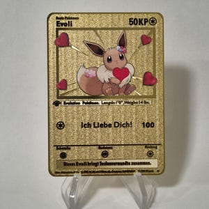 Pokemon Karte Schiggy Squirtle "Ich liebe dich" Gold Metall Karte Custom Made Liebe Geschenk Romantisch Limitiert Liebeskarte
