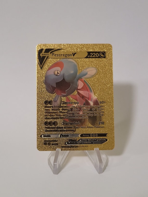 Pokemon Card Pescragon / Dracovish V Gold Plastic Card Custom Made Trading Card Gift Present German Limited - Etsy Pokemon Card Pescragon / Dracovish V Gold Plastic Card Custom Made Trading Card Gift Present German Limited - Etsy