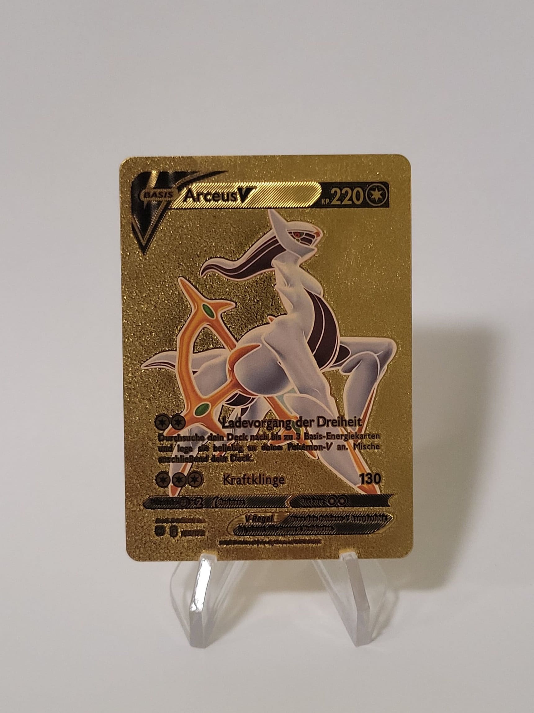 Pokemon Card Arceus V Gold Plastic Card Custom Made Trading Card Gift Present German Limited Pokemon Card Arceus V Gold Plastic Card Custom Made Trading Card Gift Present German Limited