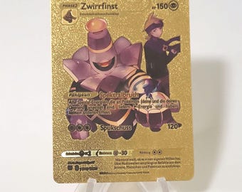 Pokemon Card Dusknoir V Gold Plastic Card Custom Made Trading Card Gift Present German Limited