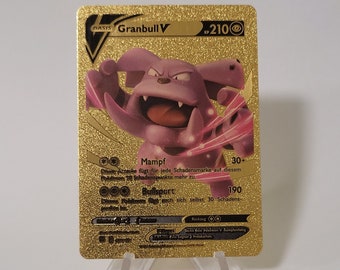 Pokemon Card Granbull Gold Plastic Card Custom Made Trading Card Gift Present German Limited