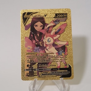 Pokemon Karte Feelinara / Sylveon V Gold Plastik Karte Custom Made Sammel Karte Geschenk Present Deutsch Limitiert