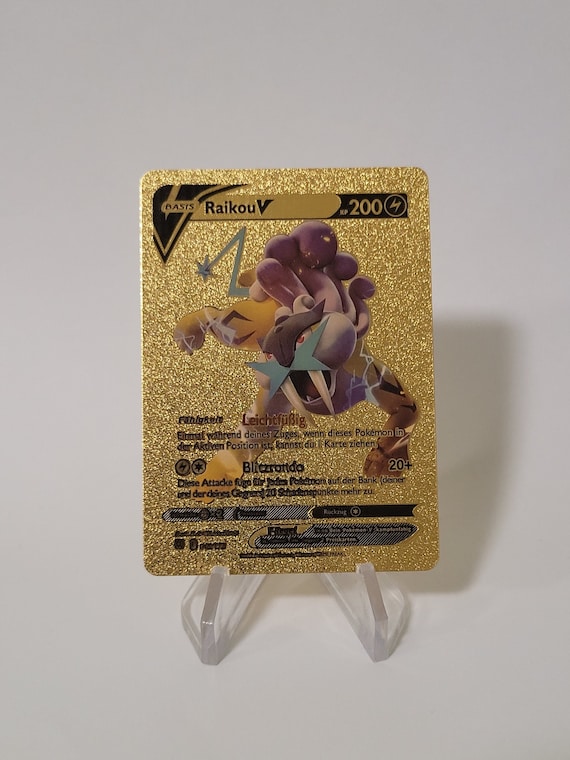 Pokemon Card Raikou V Gold Plastic Card Custom Made Trading Card Gift  Present German Limited - Etsy