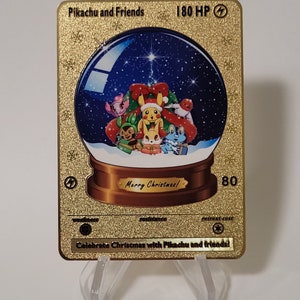 Pokemon Karte Pikachu Friends Freunde Gold Metall Karte Custom Made Liebe Geschenk Present Wunderschön