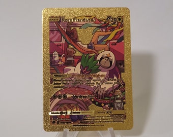 Pokemon Card Kommandutan / Oranguru Gold Plastic Card Custom Made Trading Card Gift Present German Limited