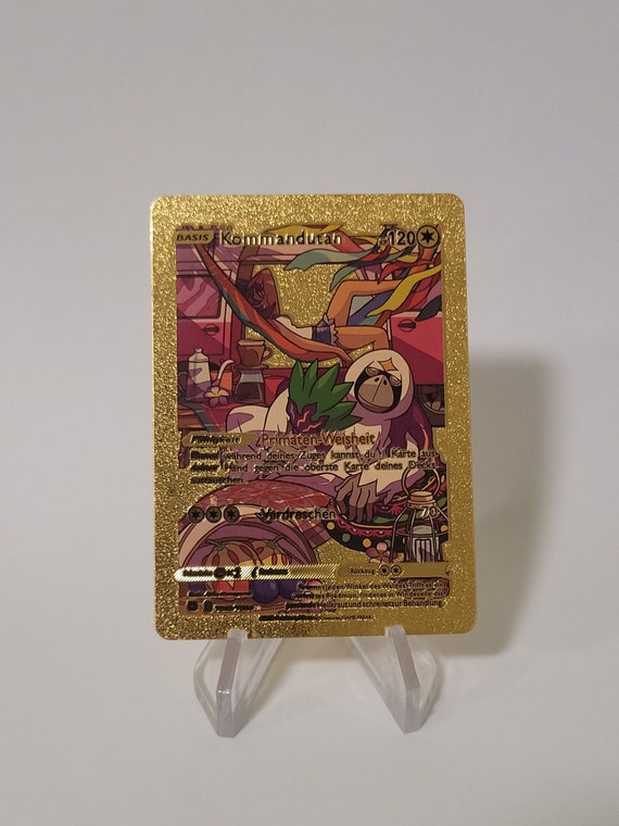 Pokemon Card Kommandutan / Oranguru Gold Plastic Card Custom Made Trading  Card Gift Present German Limited