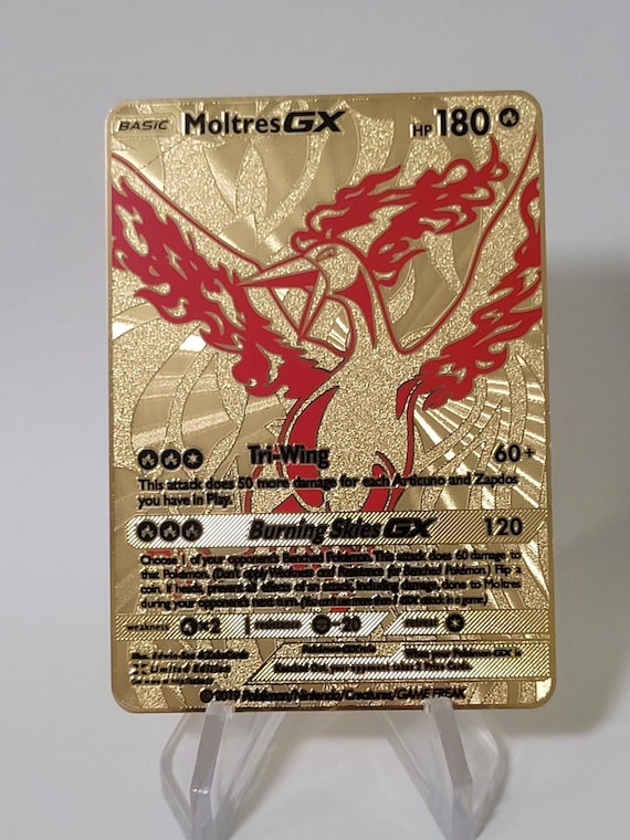 Pokemon Card Moltres GX Gold Metal Card Custom Made - Etsy