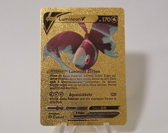 Pokemon Card Lumineon V Gold Plastic Card Custom Made Trading Card Gift Present German Limited