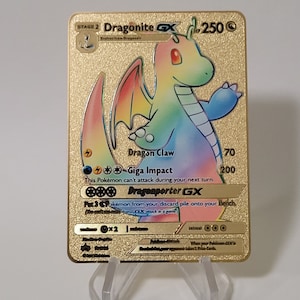 Pokemon Karte Dragoran/Dragonite GX Rainbow Gold Metall Karte Custom Made