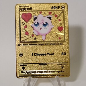 Pokemon Karte Pummeluff Jigglypuff "I choose you" Gold Metall Karte Custom Made Liebe Herz Geschenk