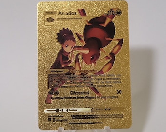 Pokemon Card Ariados Gold Plastic Card Custom Made Trading Card Gift Present German Limited