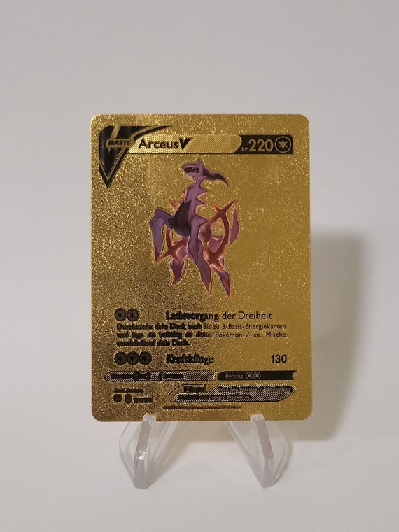 Pokemon Card Arceus Gold Plastic Card Custom Made Trading Card Gift Present  German Limited