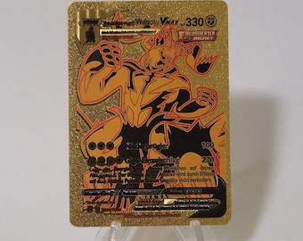 Pokemon Card Flowing Attack Wulaosu VMAX Gold Plastic Card Custom Made Trading Card Gift Present German Limited