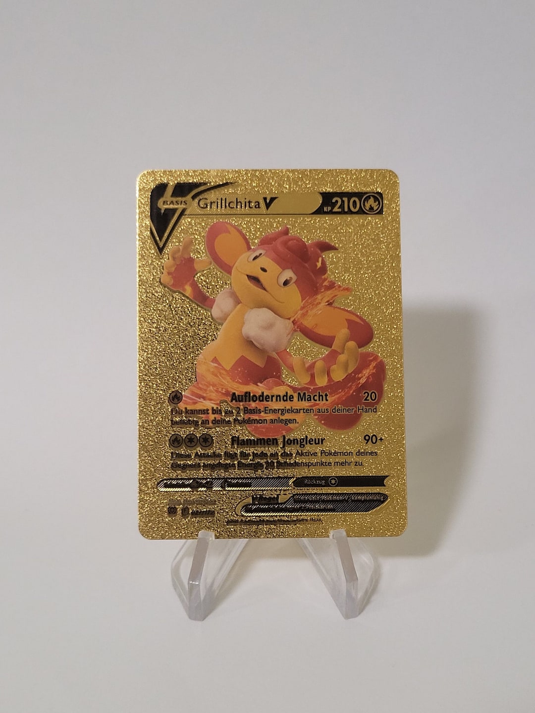 Pokemon Card Grillchita / Simisear V Gold Plastic Card Custom Made Trading Card Gift Present German Limited - Etsy Pokemon Card Grillchita / Simisear V Gold Plastic Card Custom Made Trading Card Gift Present German Limited - Etsy