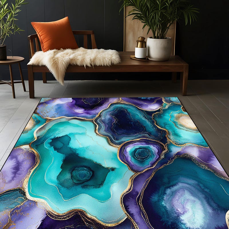 Turquoise Rug - Etsy