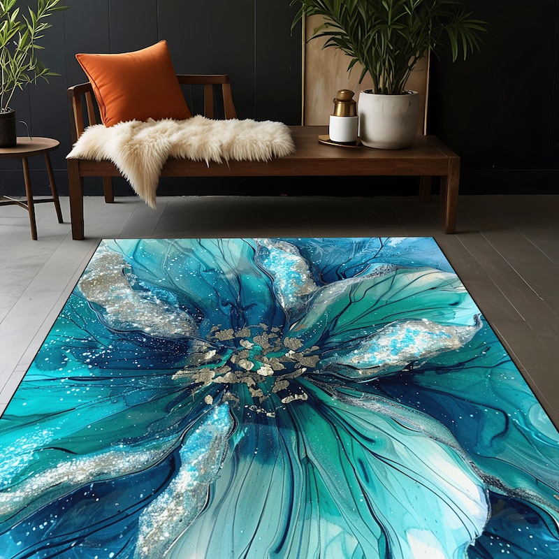 Turquoise Rug - Etsy