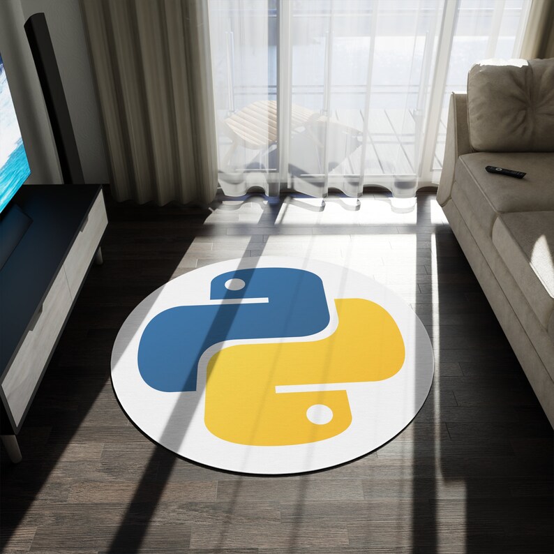 Big Python Rug - Round Programming Mat image 4