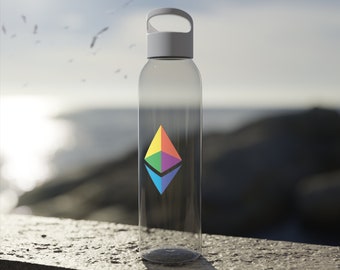 Stylish Ethereum Water Bottle - Perfect for Crypto Enthusiasts | Eth Cryptocurrency Blockchain Gift | Ideal for Gym, Office, and Travel