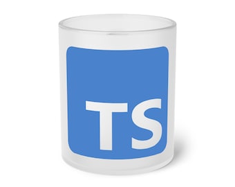 Tasse à café et à thé en verre dépoli dactylographiée