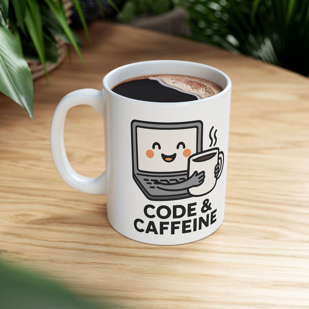 Code & Caffeine Ceramic Mug | Cute Coffee Cup for Programmers, Tech ...