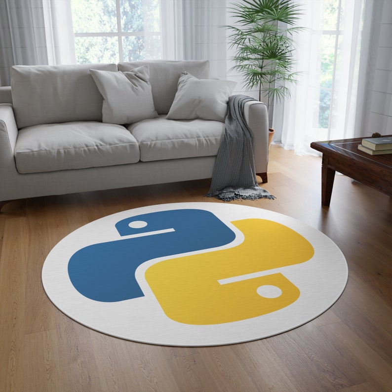 Big Python Rug - Round Programming Mat image 1