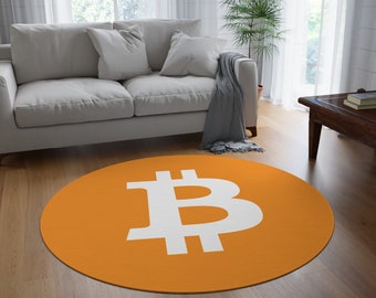 Duży dywan Bitcoin - okrągły dywan Crypto