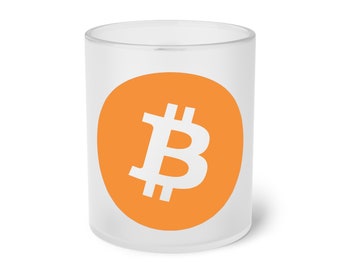 Taza de vidrio esmerilado Bitcoin, 11 oz