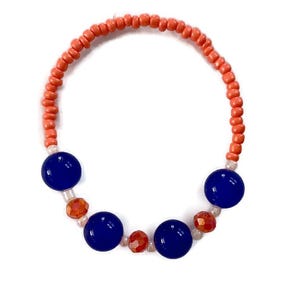 Florida Gators Orange and Blue Beaded Elastic Bracelet