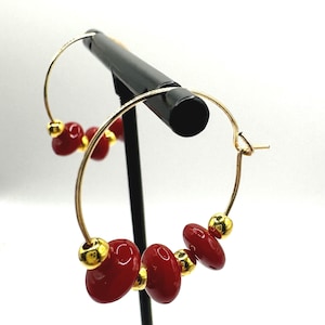 Florida State/FSU Garnet and Gold FSU 1” Hoop Earrings