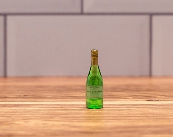 Miniature Champagne Bottle Handmade with Resin. Fun for Any Dollhouse, Miniature Project, or Simply Lovers of Miniatures / Collectors!