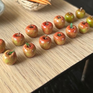Handmade Mini Bag of Tiny Apples!  Perfect for Collectors of Miniatures, Tiny Scenes, Dollhouses, Gifts, or Just Because They&#39;re So Fun!