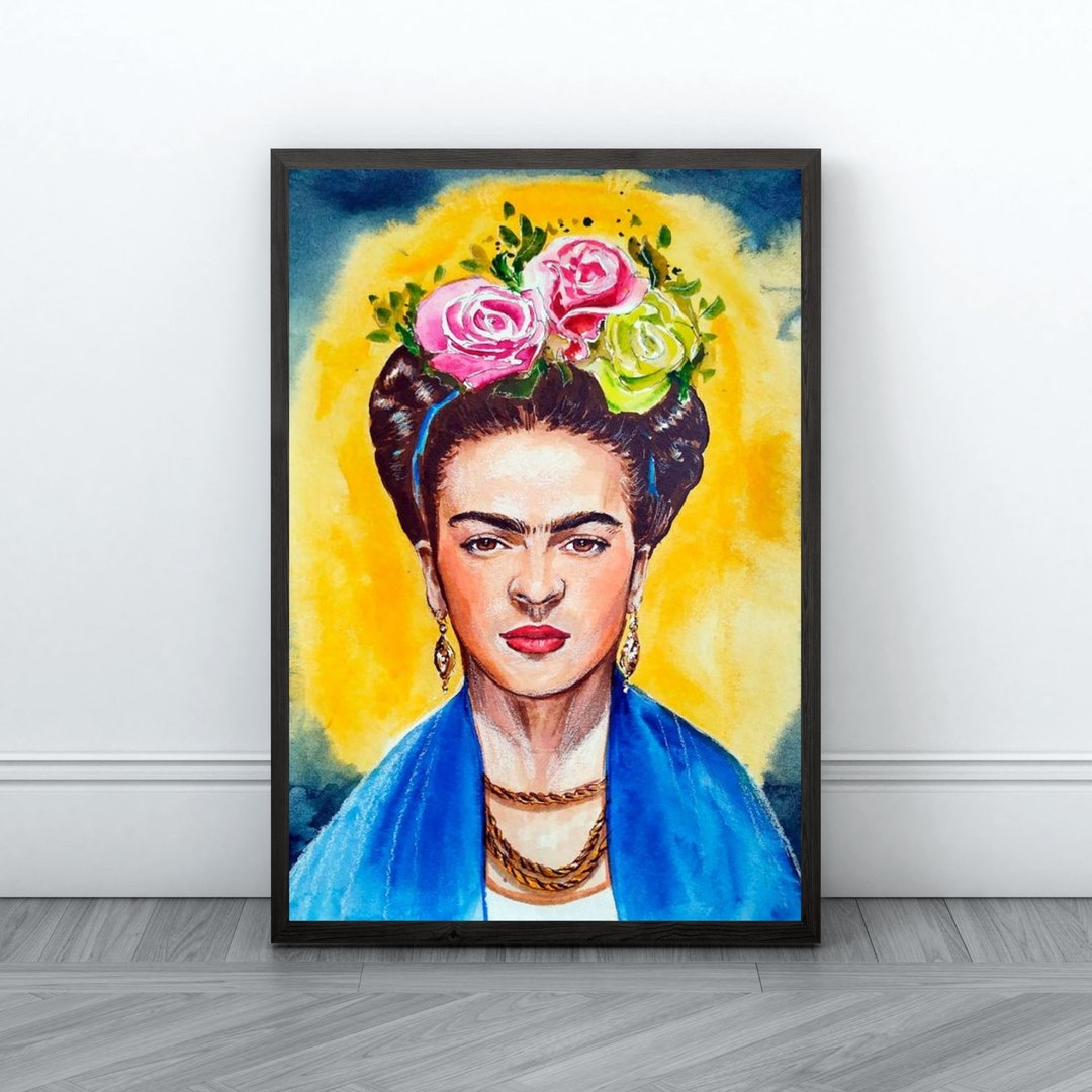 Frida Kahlo Floral Print Frida Kahlo Poster Frida Kahlo Gift Etsy