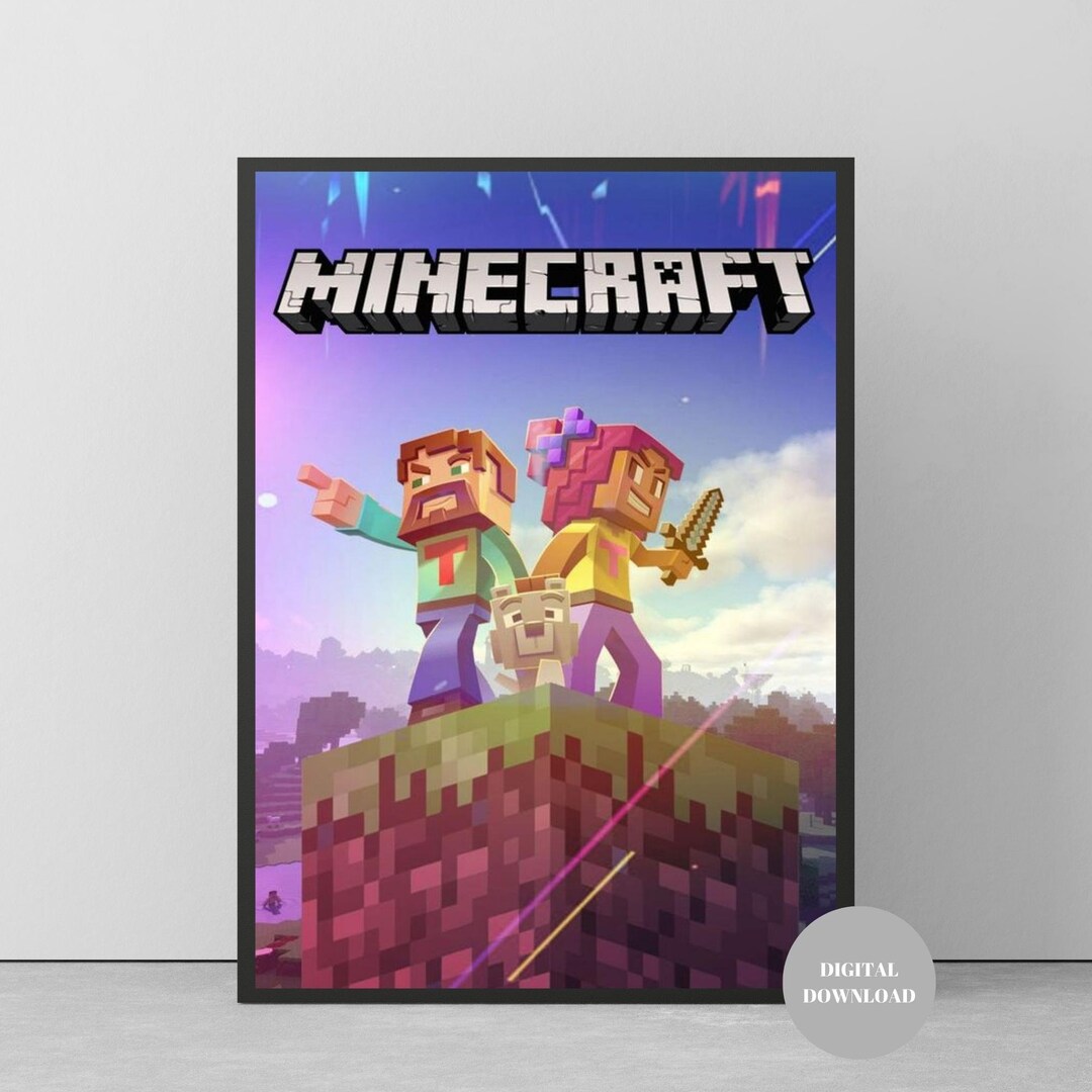 Minecraft Wall Art Minecraft Poster Game Poster Digital Poster Etsy