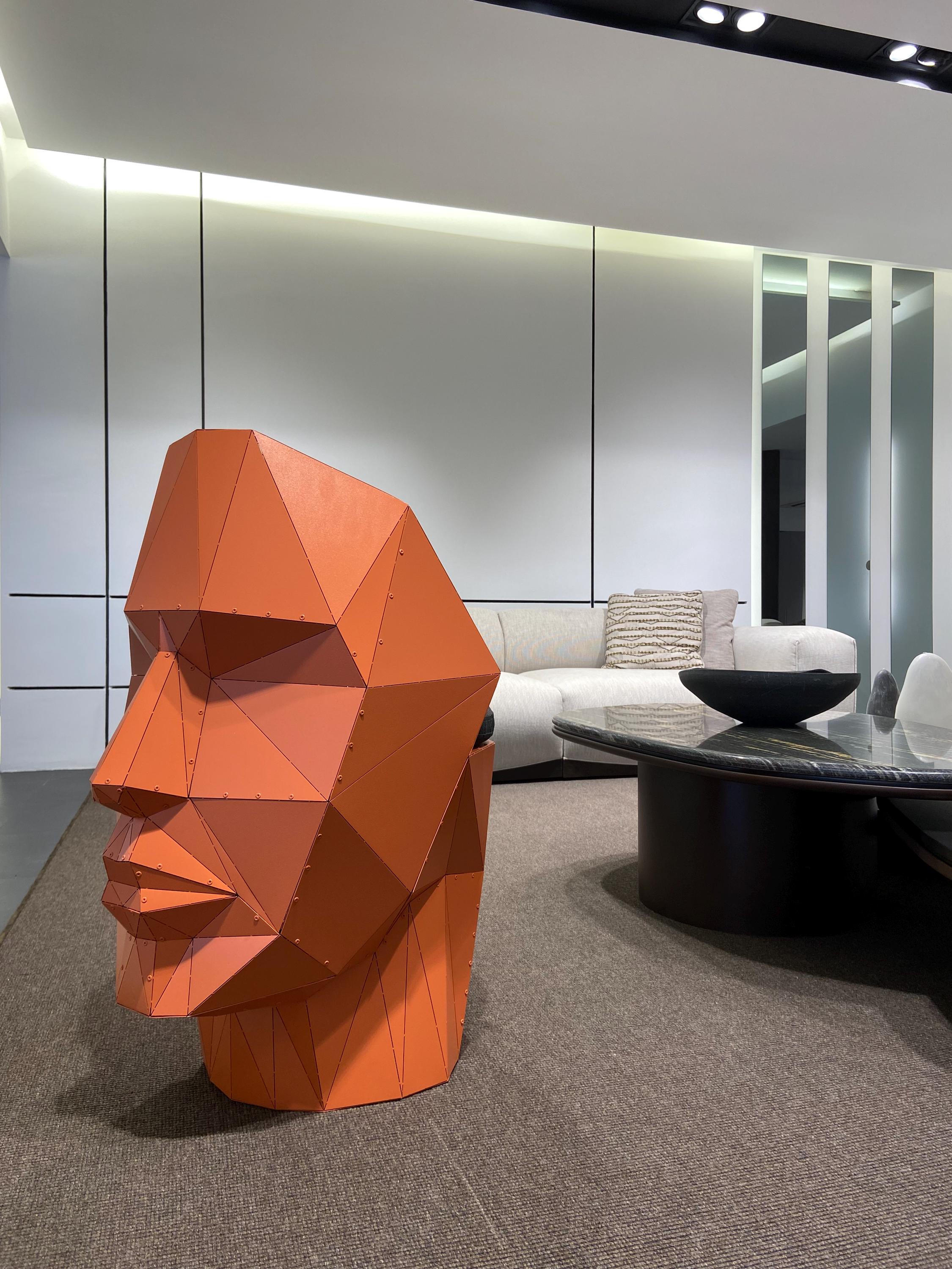 Hand-assembled Metal Human Face Chair: Modern Art Deco Seater Home ...