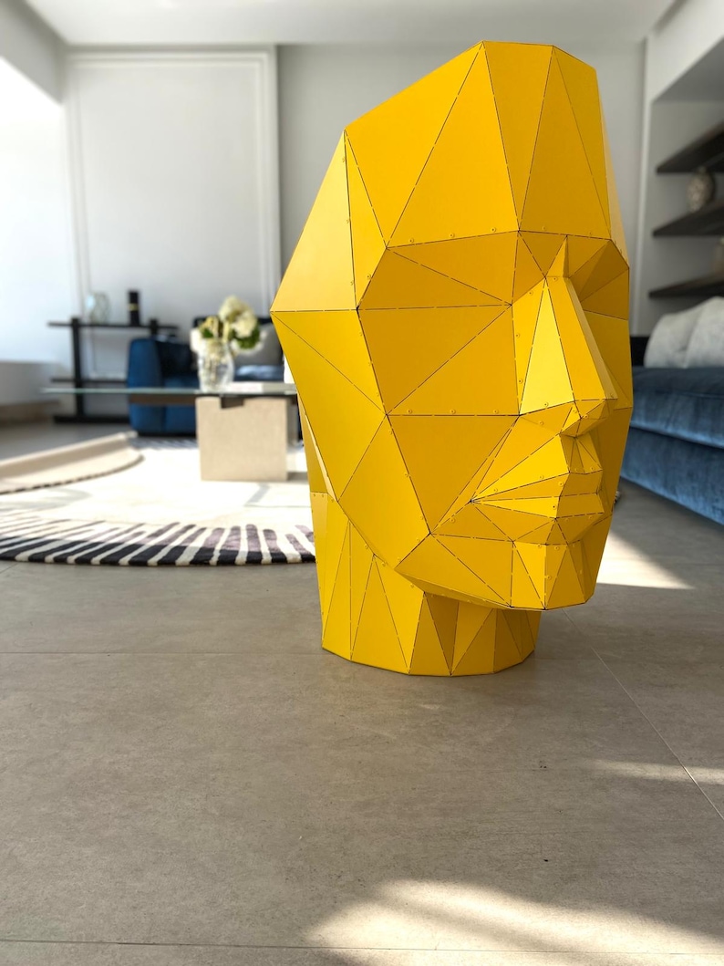 Hand-assembled Metal Human Face Chair: Modern Art Deco Seater Home ...