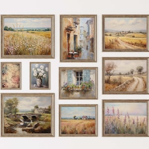 Franse Country Gallery muur kunst set van 10 Digitale download Boerderij wand decor Neutraal decor Frans Land Decor Vintage Europese kunst