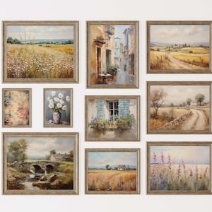 French Country Gallery wall set Vintage decor Printable collection of 10 Digital download Farmhouse wall decor Neutral decor French Country