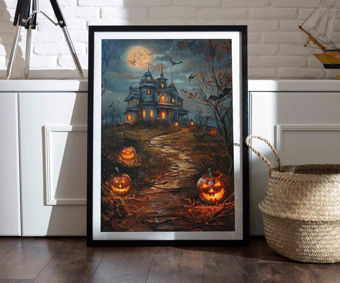 Halloween Wall Art Printable Halloween Vintage Halloween Print Haunted ...