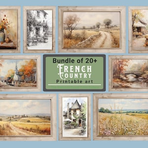 French Country Gallery Wall Art Set of 20 Vintage Art Prints Set ...