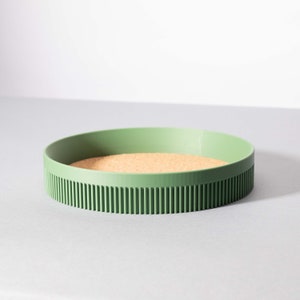 The Nest Catch All in Sage - Custom 3D Printed Catch All with Cork Mat