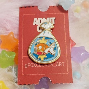 Carnival Set: Carp Orange Fish Take Home Pet | Carnival Prize | Hard Enamel Pin | Gold Plated | Cute Gift | Pin Collectors | Lapel Pin