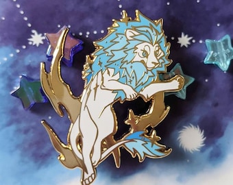 Leo (Lion) - Celestial Constellations - Hard Enamel Pin | Gold Plated | Cute Gift | Pin Collectors | Original Art
