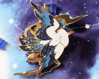 Celestial Constellations - Columba (Bird dove pigeon) - Hard Enamel Pin | Gold Plated | Cute Gift | Pin Collectors | Original Art
