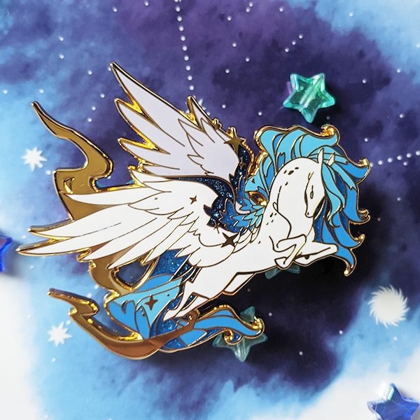 Pegasus - hemelse sterrenbeelden - harde emaille pin | Verguld | Leuk cadeau | Speldenverzamelaars | Originele kunst